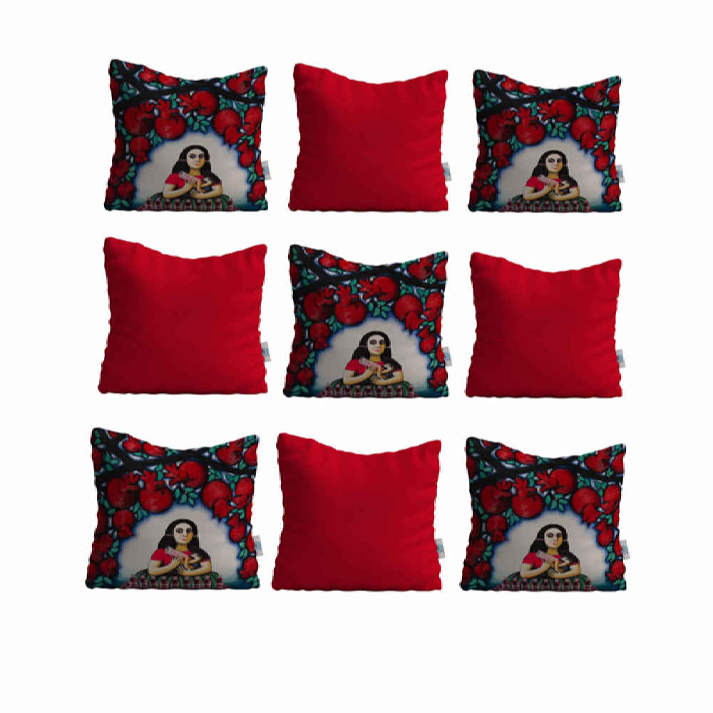 Set de coussins en velours persan - Design Anar (Set de 9)