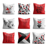 Set de coussins en velours – Design Cerf (Set de 9)