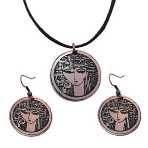 Ensemble de Collier et Boucles d’Oreilles en Cuivre Modèle Rokh