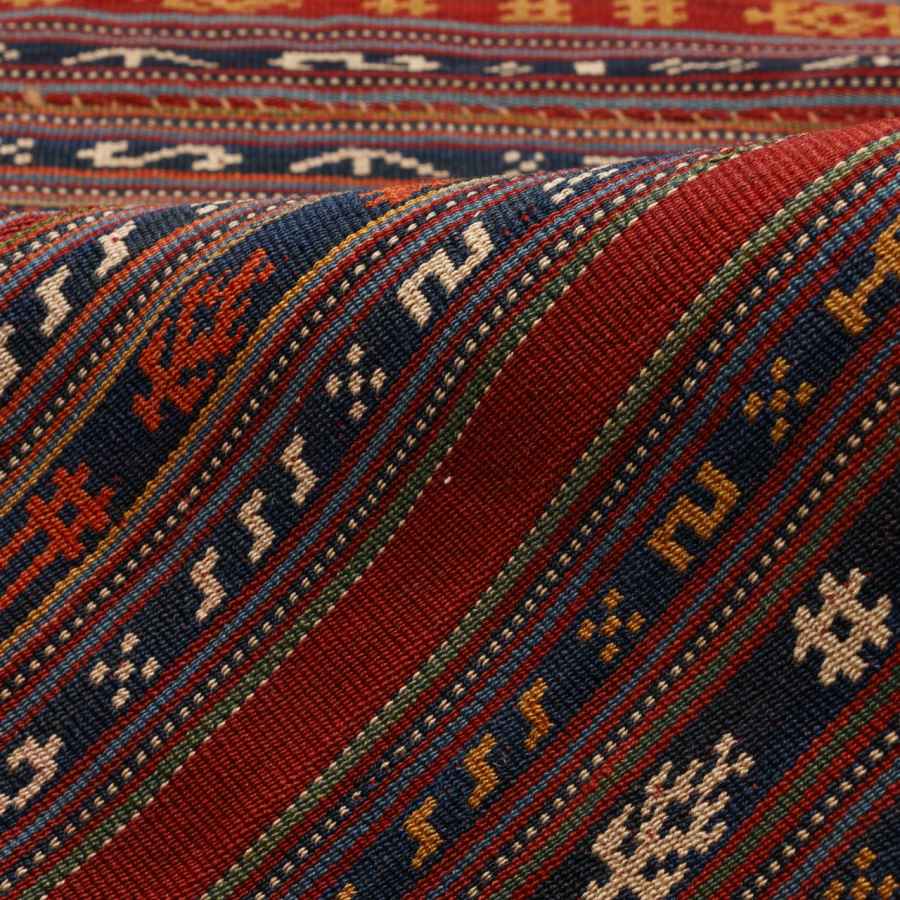 Tapis Jajim persan authentique tissé à plat rayé Ava