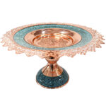 Bonbonnière sur Piédestal en Cuivre Incrustée de Turquoise Modèle Asal