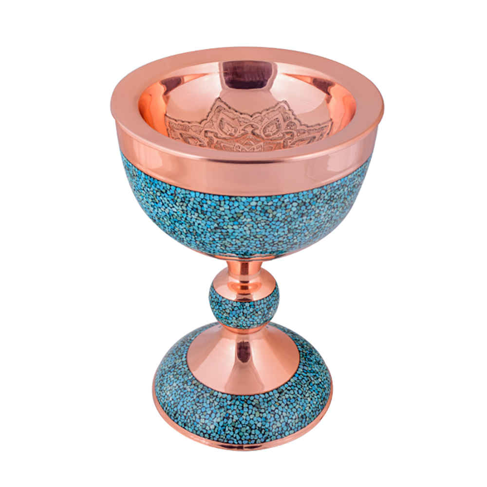 Bol Décoratif Persan Artisanal Incrusté de Turquoise Tara