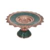 Plat sur Piédestal en Cuivre Incrusté de Turquoise Modèle Khorshidi