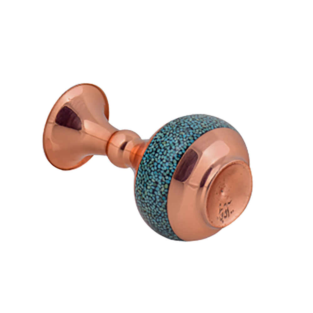 Vase décoratif persan incrusté de turquoise fait main Raha