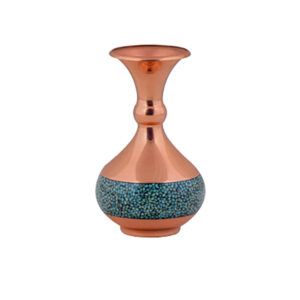 Vase décoratif persan incrusté de turquoise fait main Raha
