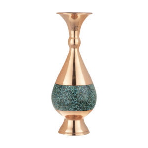 Vase décoratif persan incrusté de turquoise fait main Sarv