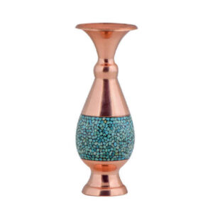 Vase décoratif persan incrusté de turquoise fait main Setareh