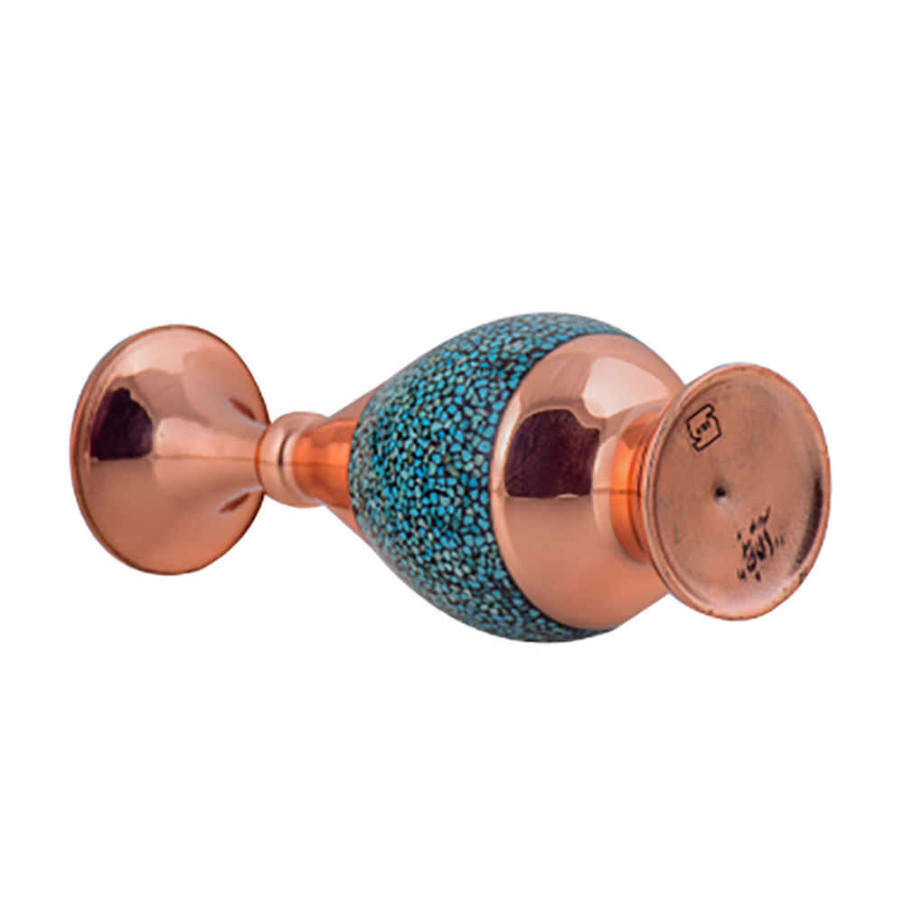 Vase décoratif persan incrusté de turquoise fait main Shafagh