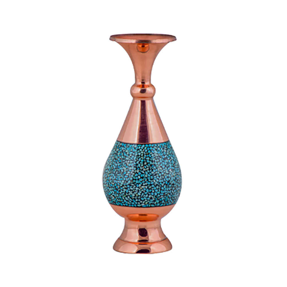 Vase décoratif persan incrusté de turquoise fait main Shafagh