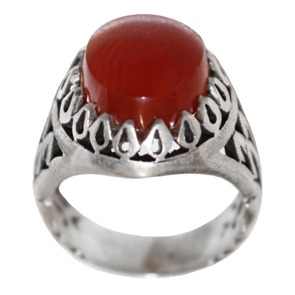 Bague en argent Aqeeq yéménite persane pour hommes - Ahmad