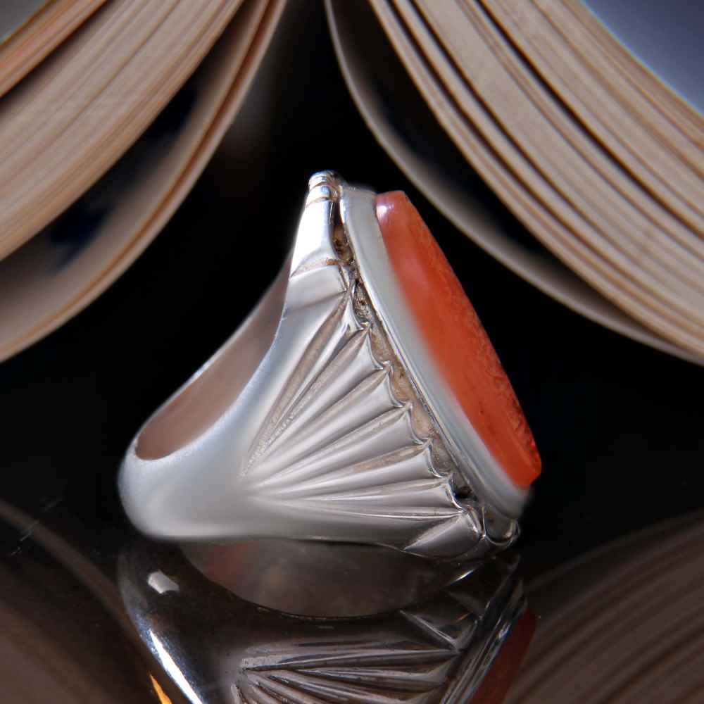 Bague en argent Aqeeq yéménite islamique pour hommes – Ya Ali