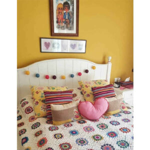 Couverture en crochet de coton – Couverture colorée style afghan – Afsane