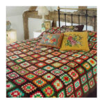 Couverture en crochet de coton – Design coloré style afghan – Azin