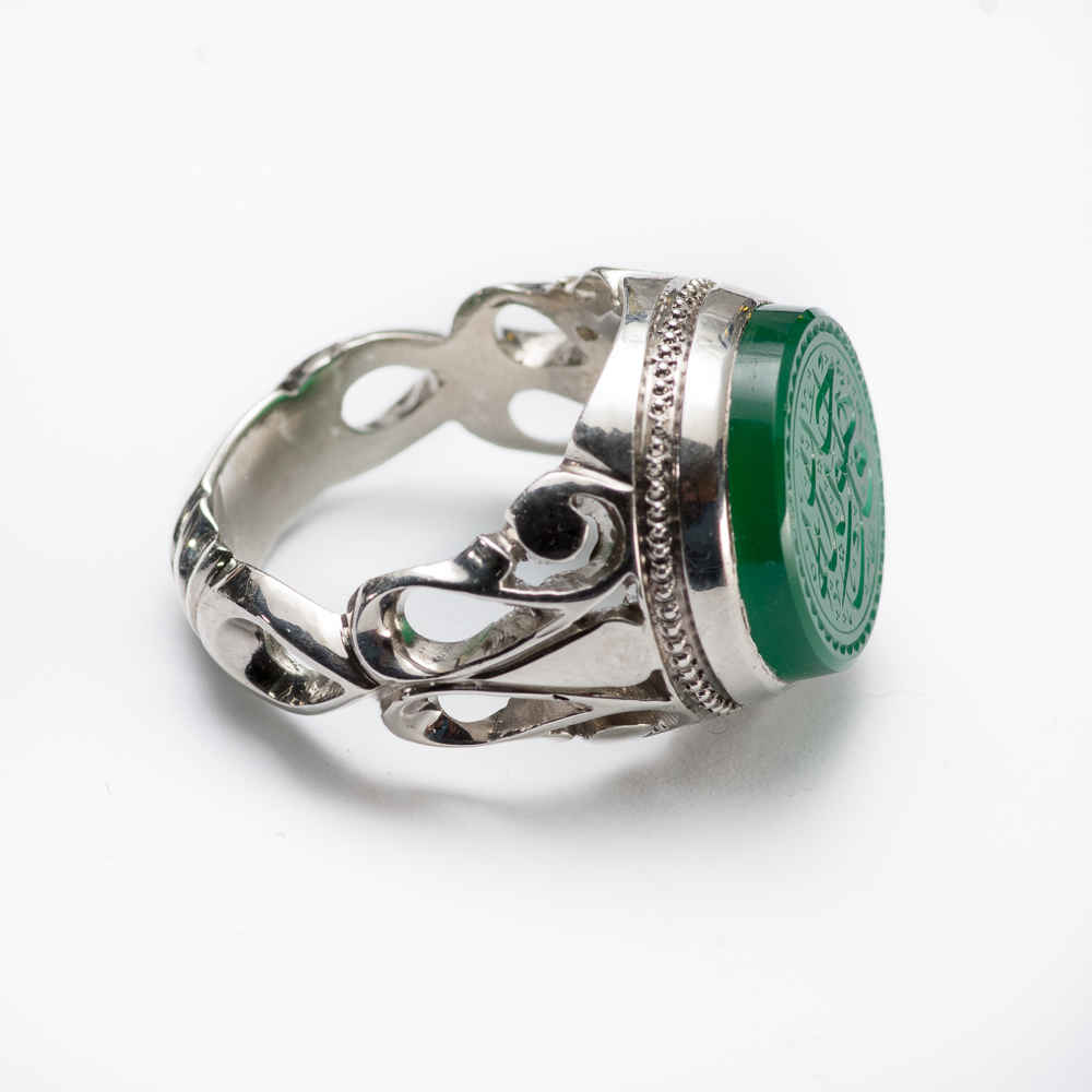 Bague en argent Aqeeq yéménite islamique pour hommes – Qul huwallahu ahad