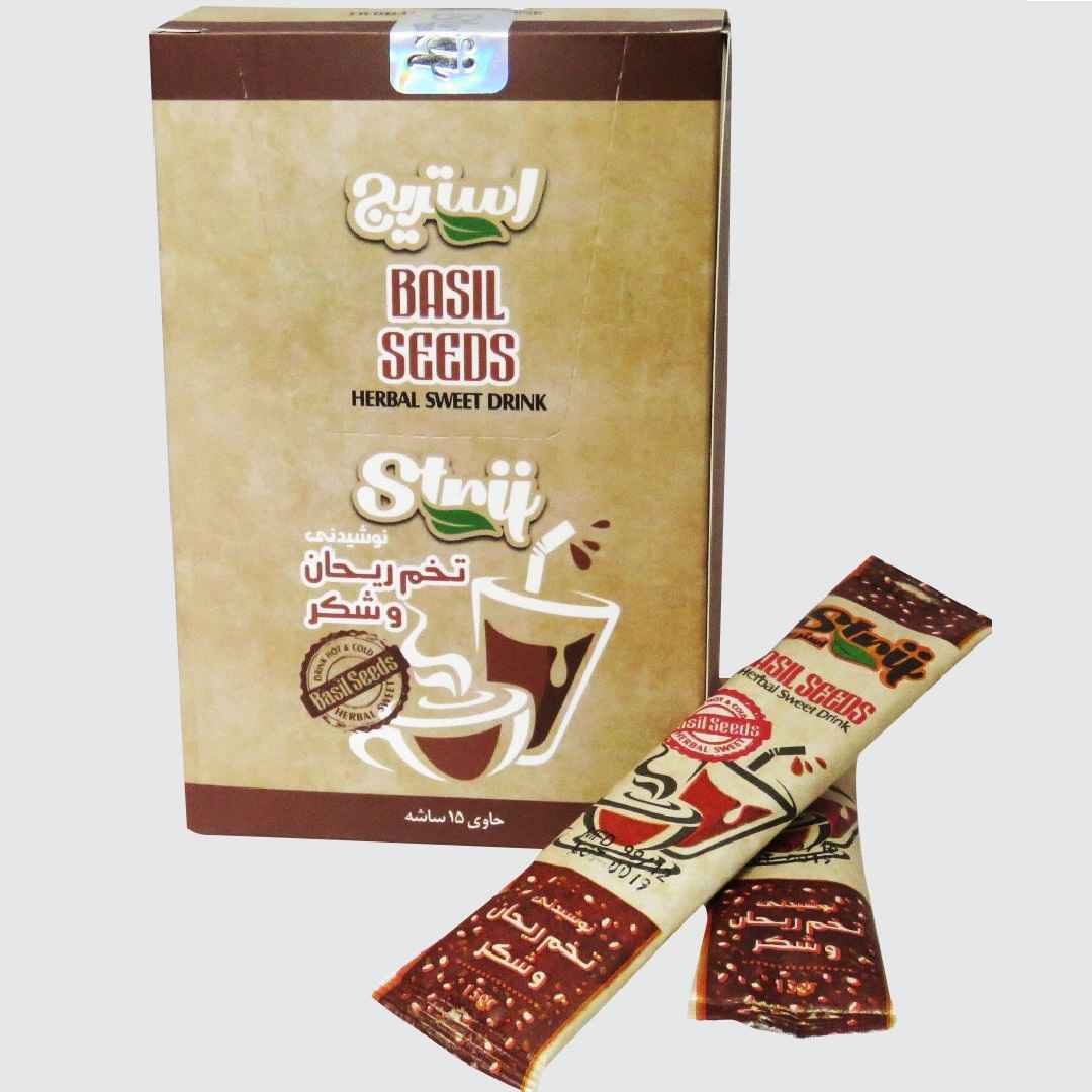 Poudre de boisson instantanée iranienne – Graines de basilic & sucre, 15 pièces (3 paquets)