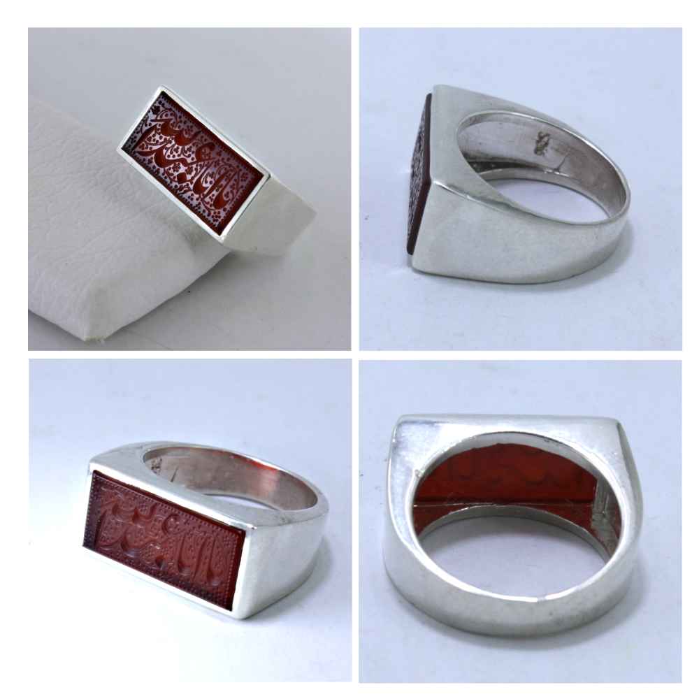 Bague en argent Aqeeq yéménite islamique pour hommes – Abdellah