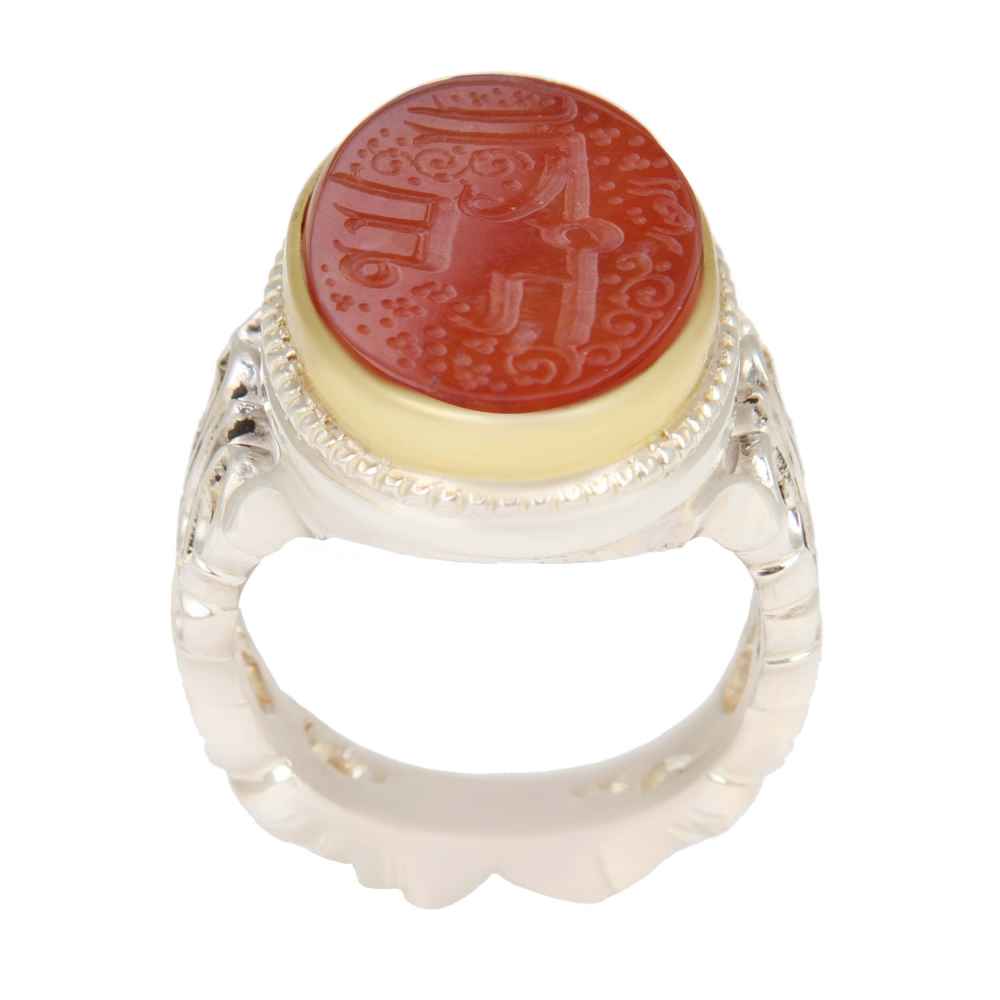 Bague en argent Aqeeq yéménite islamique pour hommes - Alhamd Ollah