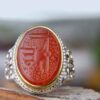 Bague en argent Aqeeq yéménite islamique pour hommes - Alhamd Ollah