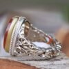 Bague en argent Aqeeq yéménite islamique pour hommes - Alhamd Ollah