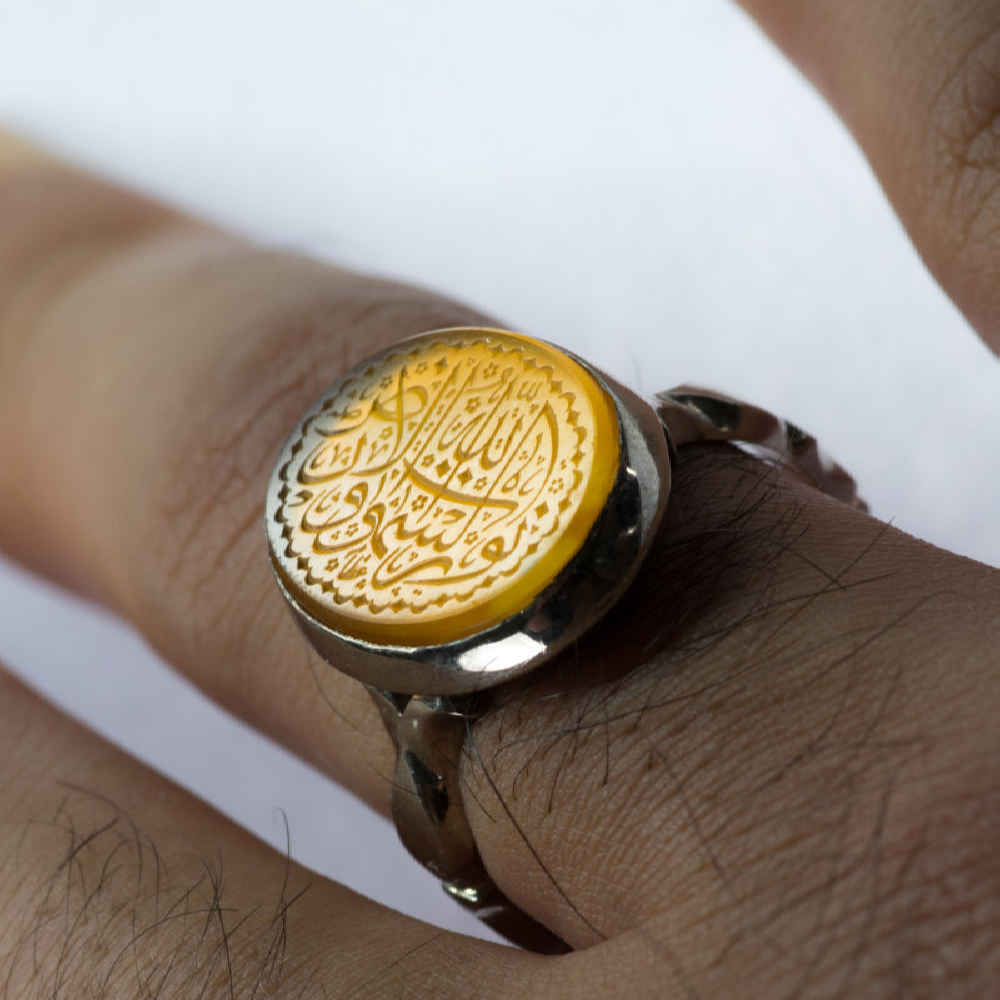 Bague en argent Aqeeq yéménite islamique pour hommes – Nur