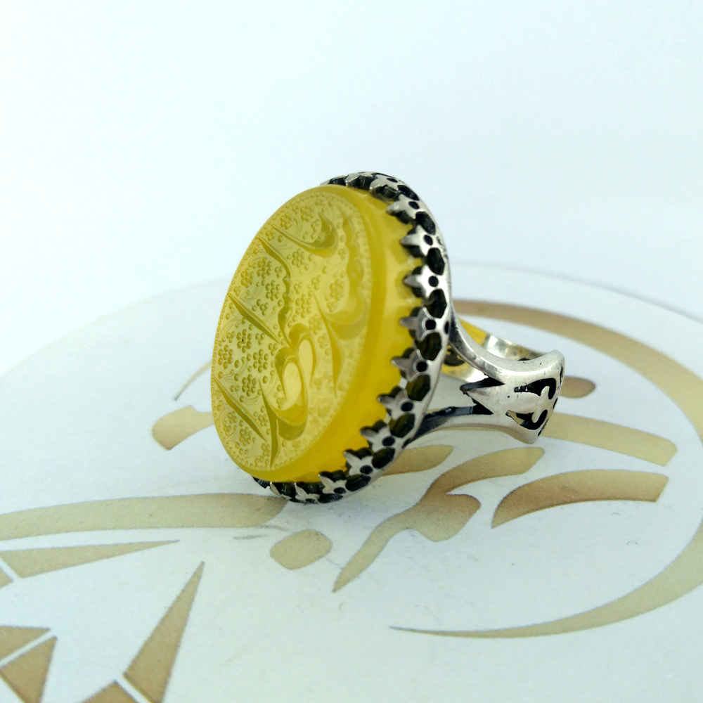 Bague en argent Aqeeq yéménite islamique pour hommes – Seyed Alshohada