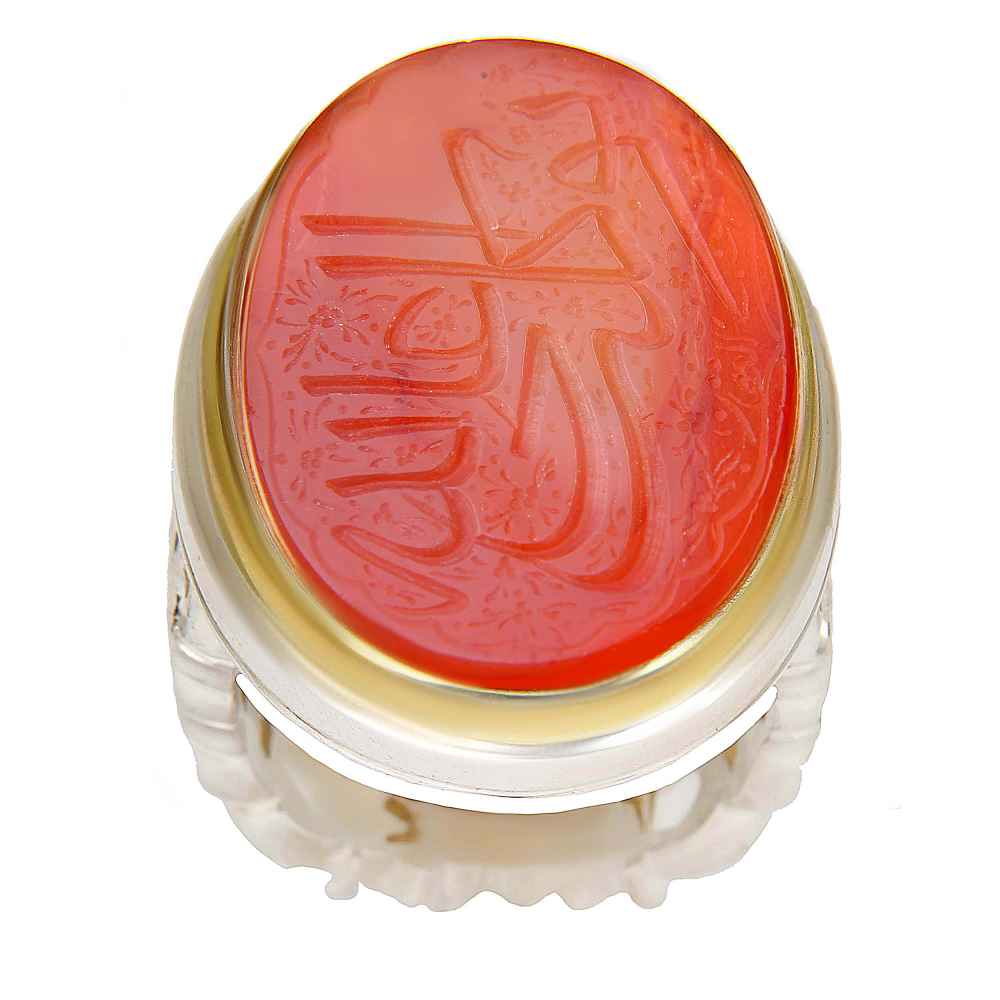 Bague en argent Aqeeq yéménite islamique pour hommes - Va Tavakal