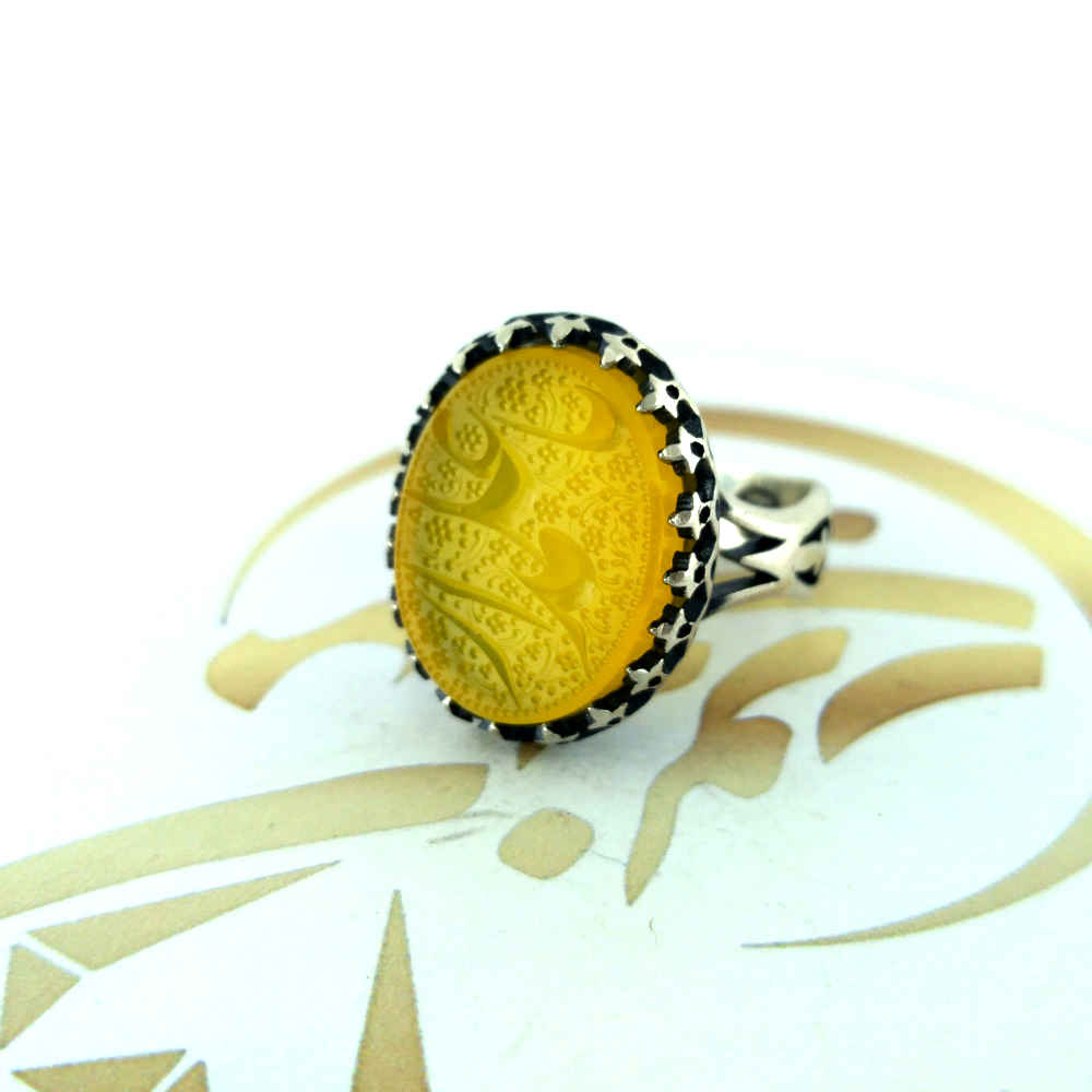 Bague en argent Aqeeq yéménite islamique pour hommes – Ya Alamdar