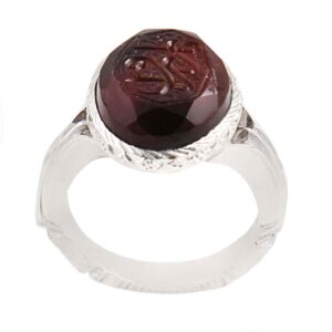 Bague en argent Aqeeq yéménite islamique pour hommes – Ya Razzagh