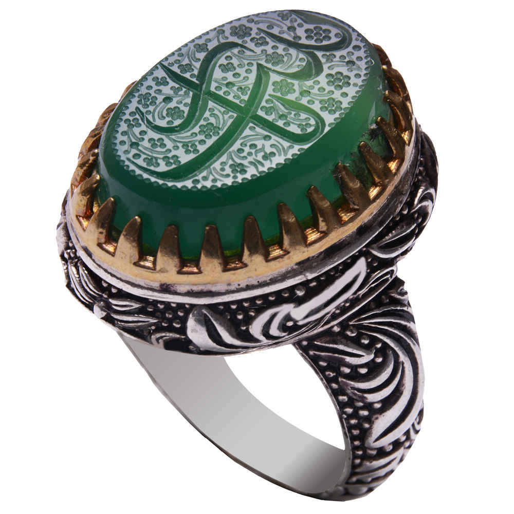Bague en argent Aqeeq yéménite islamique pour hommes - Ya Zeynab