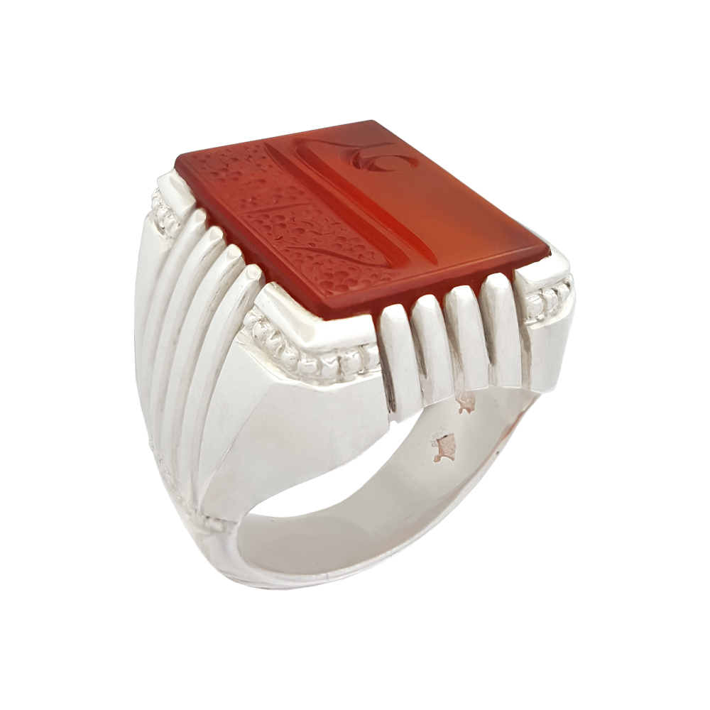 Bague en argent Aqeeq yéménite islamique pour hommes - Ali