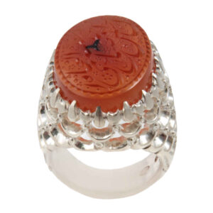 Bague en argent Aqeeq yéménite islamique pour hommes