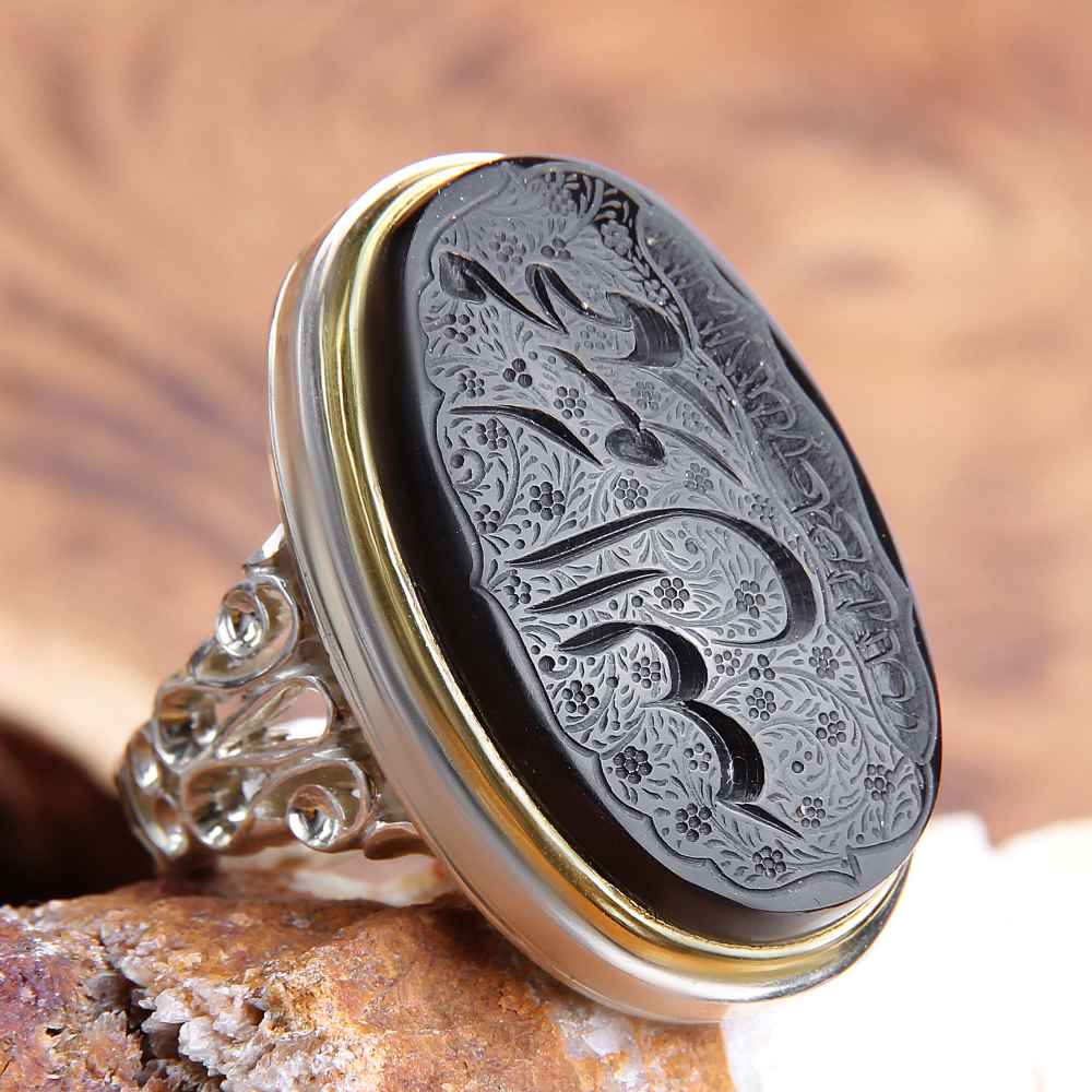 Bague en argent Aqeeq yéménite islamique pour hommes – Muhammad Rasulollah