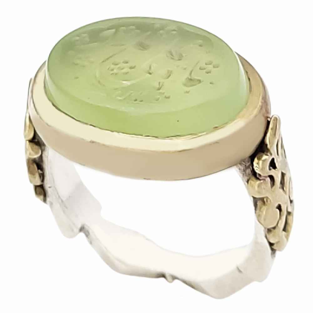 Bague en argent Aqeeq yéménite islamique pour hommes - Ya Ali