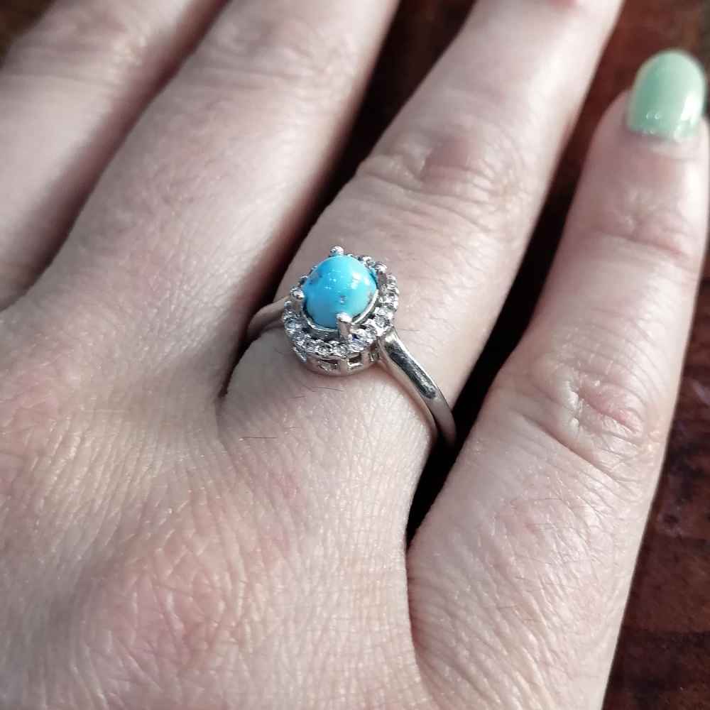 Bague en Argent Persan Faite Main avec Turquoise de Neyshabur Mahsa