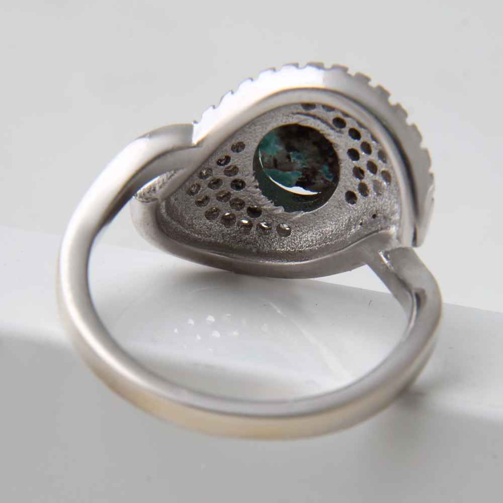 Bague en Argent Persan Faite Main avec Turquoise de Neyshabur Nastaran