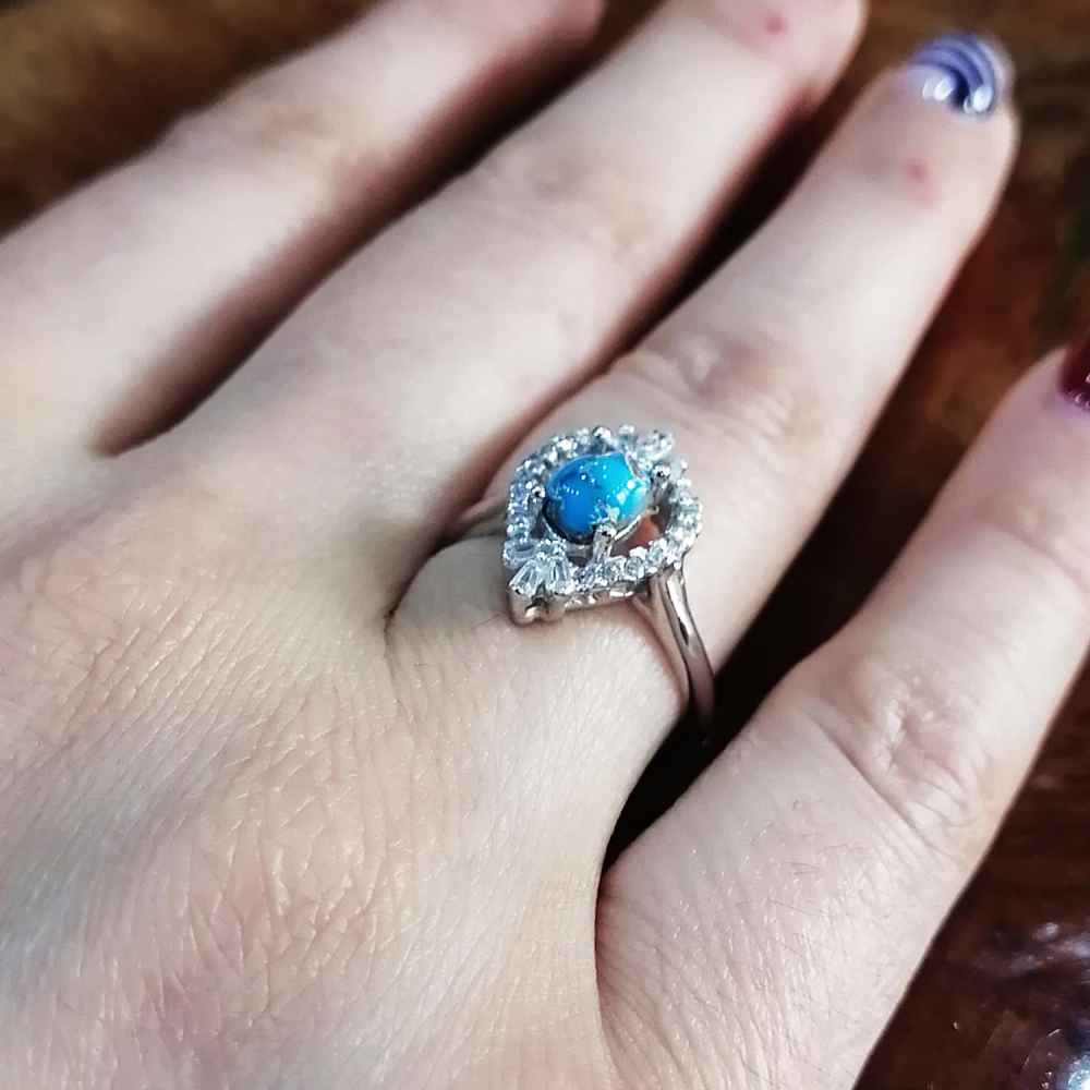 Bague en Argent Persan Faite Main avec Turquoise de Neyshabur Nava