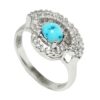 Bague en Argent Persan Faite Main avec Turquoise de Neyshabur Nazanin