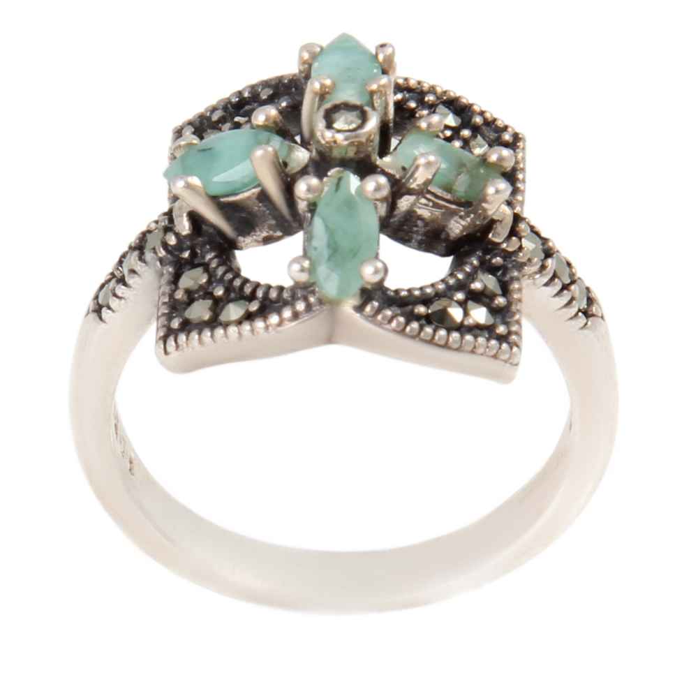 Bague en Argent Persan Faite Main avec Turquoise de Neyshabur Parnia