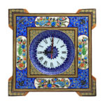 Horloge murale en bois persane artisanale – Art du marqueterie Khatam, Anisa
