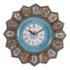 Horloge murale en bois persane artisanale - Art du marqueterie Khatam, Armaghan