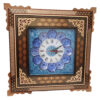Horloge murale en bois persane artisanale - Art du marqueterie Khatam, Bina
