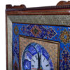 Horloge murale en bois persane artisanale - Art du marqueterie Khatam, Diba