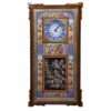 Horloge murale en bois persane artisanale - Art du marqueterie Khatam, Majles