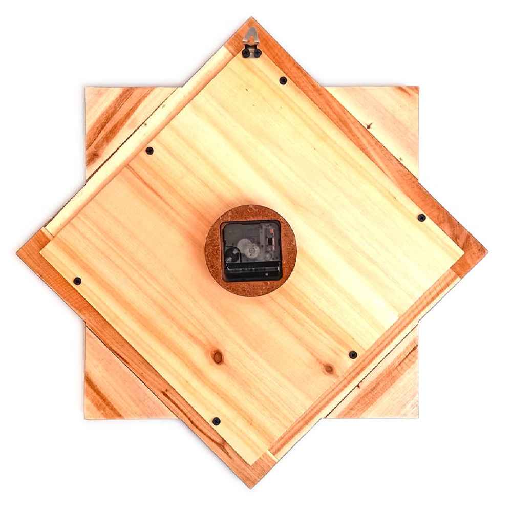 Horloge murale en bois persane artisanale – Art du marqueterie Khatam, Narenji