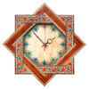 Horloge murale en bois persane artisanale - Art du marqueterie Khatam, Narenji