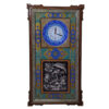 Horloge murale en bois persane artisanale - Art du marqueterie Khatam, Nargol