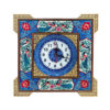 Horloge murale en bois persane artisanale - Art du marqueterie Khatam, Negin