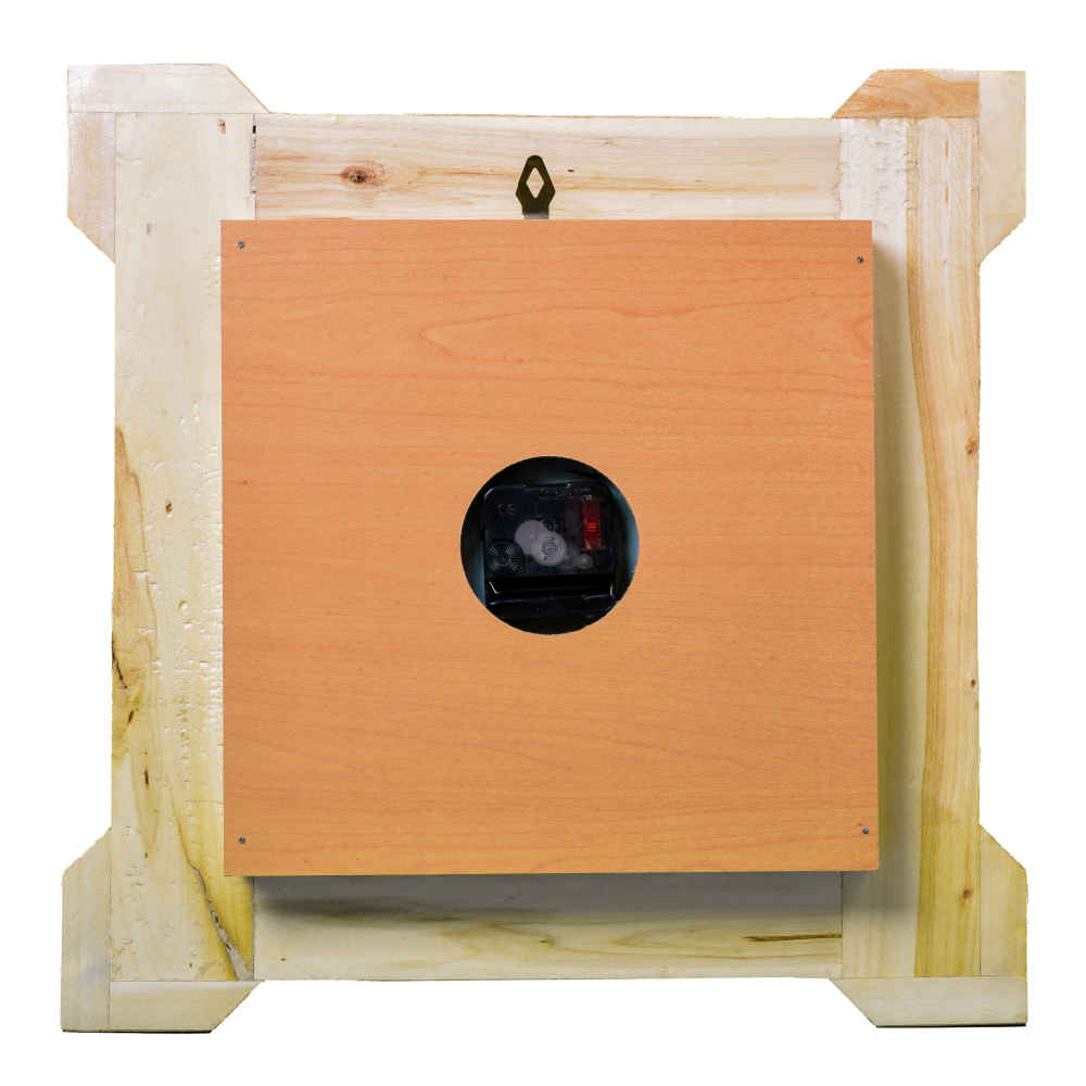 Horloge murale en bois persane artisanale – Art du marqueterie Khatam, Sana