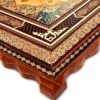 Horloge murale en bois persane artisanale - Art du marqueterie Khatam, Tazhib