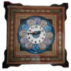 Horloge murale en bois persane artisanale - Art du marqueterie Khatam, Yara